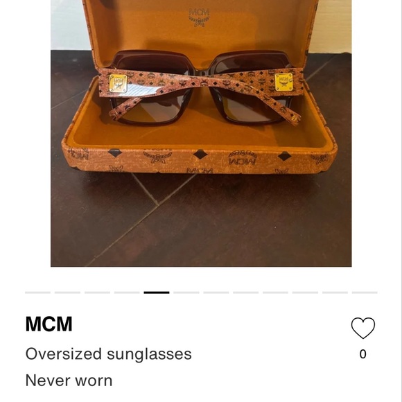 New, authentic MCM oversized sunglasses with signature hard  display picture 2